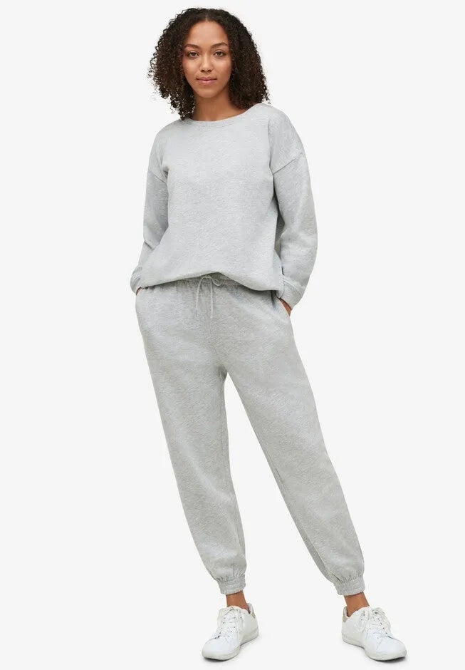 Drawstring Waist Fleece Sweatpants