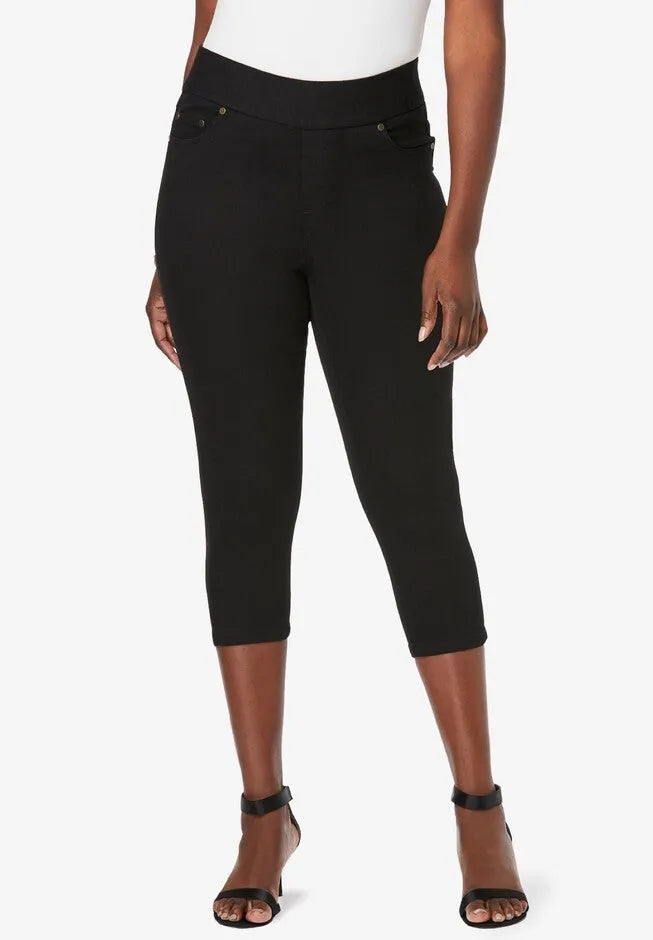 Comfort Waist Stretch Denim Capris
