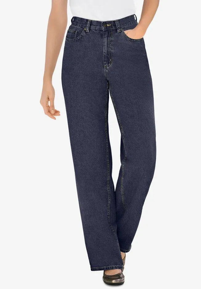 Perfect Relaxed All-Cotton Denim Five-Pocket Jeans