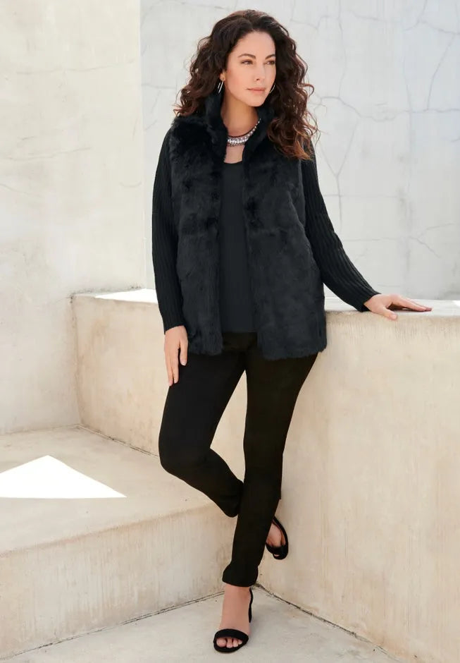 Faux Fur Cardigan Sweater