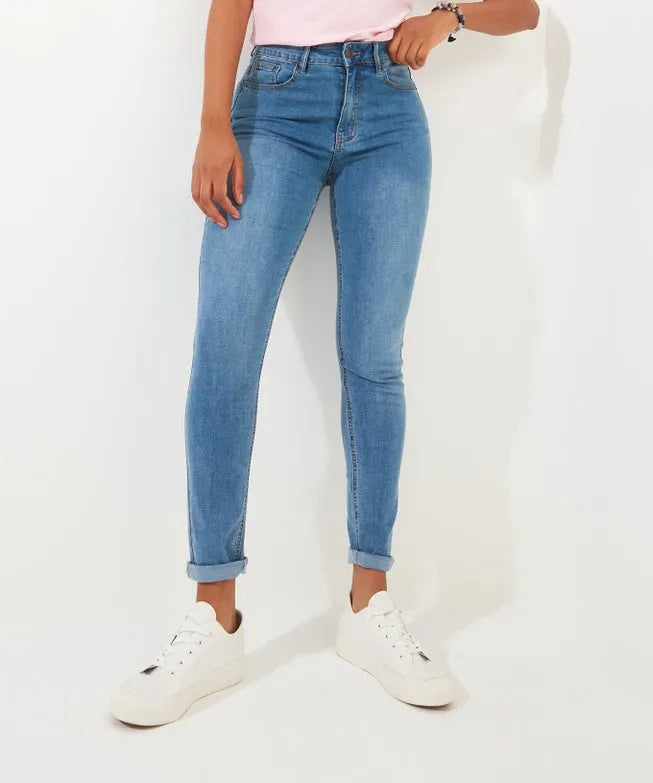 Stretch Denim Slim Straight Jeans