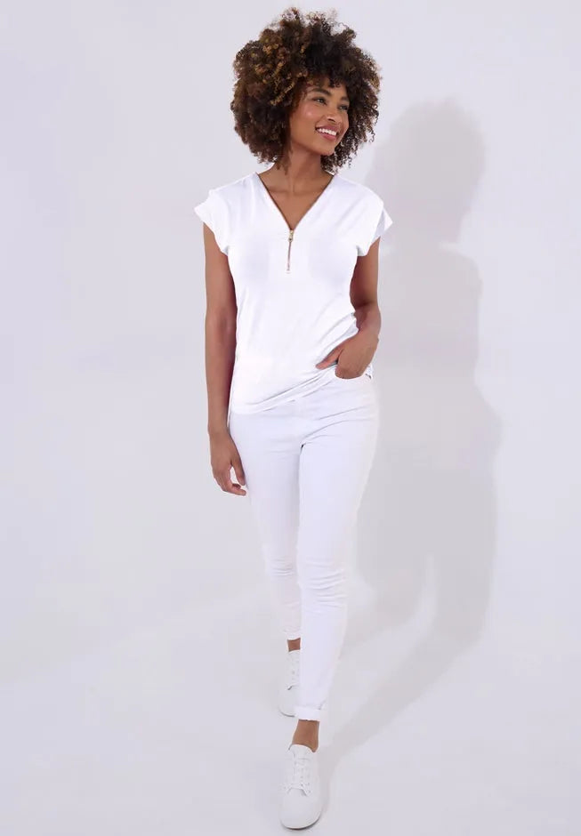 Stretch Knit Half Zip Tee