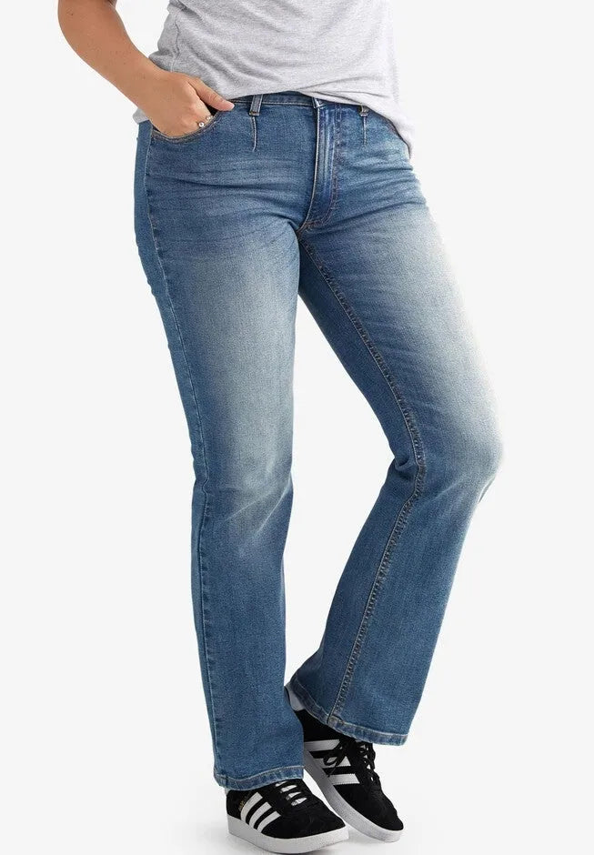 Stretch Mid-rise Adjustable Waist Bootcut Jean