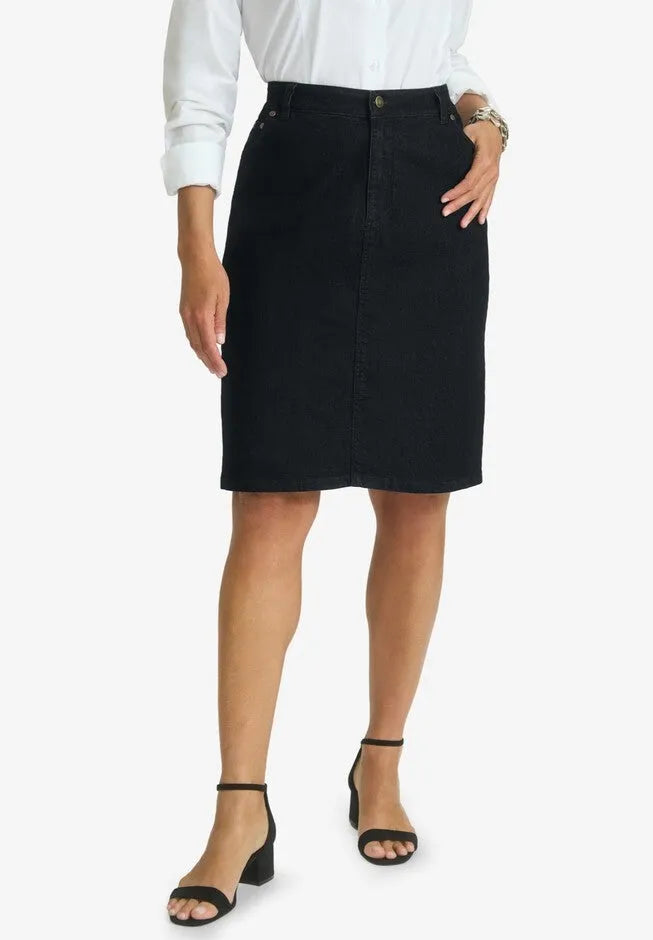 True Fit Stretch Denim Short Skirt