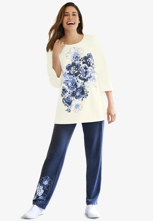 Floral Tee and Pant Set