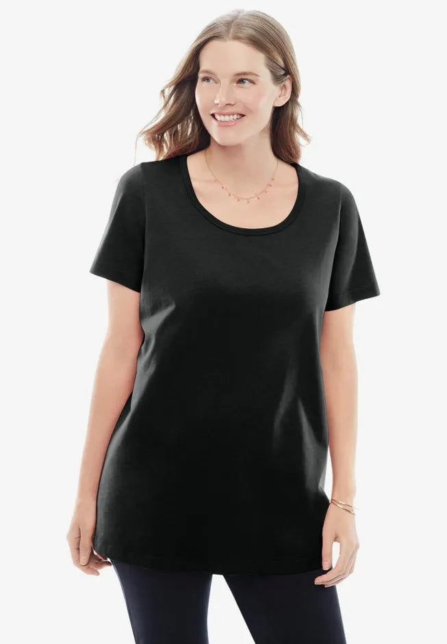 Perfect Short-Sleeve Scoopneck Tee