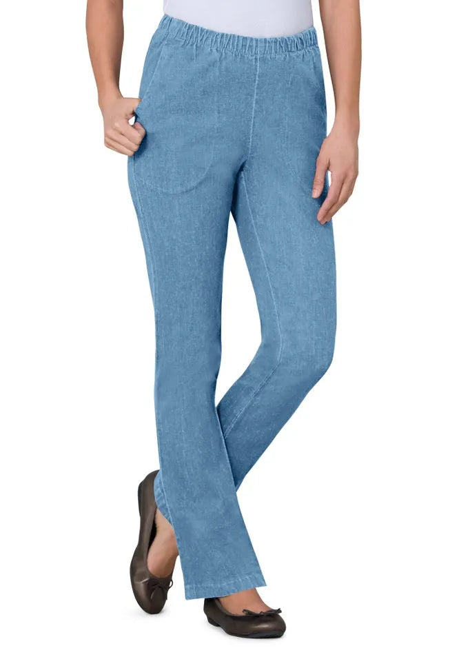 Fineline Stretch Denim Pull-On Bootcut Jeans