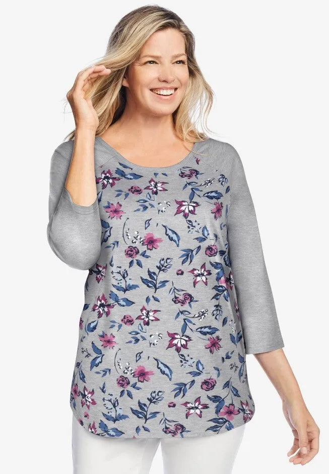 Three-Quarter Sleeve Baseball Tee