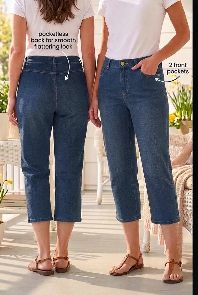 Smooth Back Stretch Capri Jean