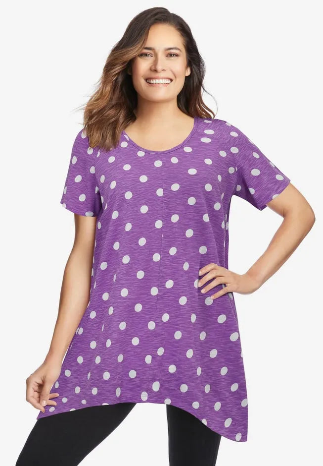 Textured Pointed Hem Tunic