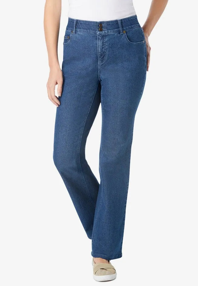 Stretch Built-in Slimming Panel Bootcut Jeans