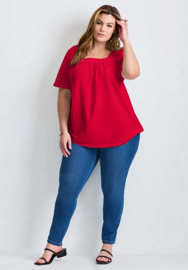 Smocked Squareneck Top