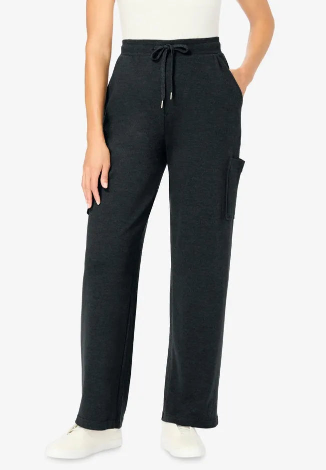Knit Pull-On Drawstring Cargo Pants
