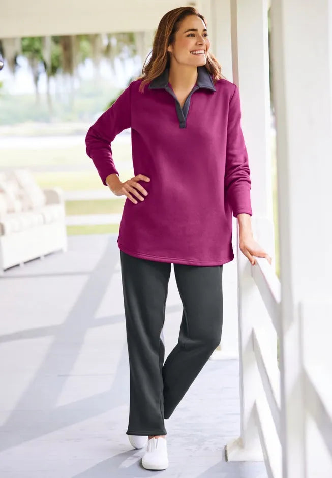 2-Piece Fleece Polo Set