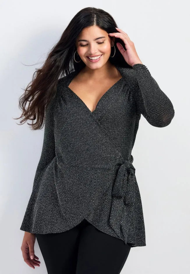 Glamour Sparkle Wrap Top