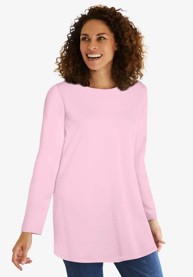 Perfect Long-Sleeve Crewneck Tunic