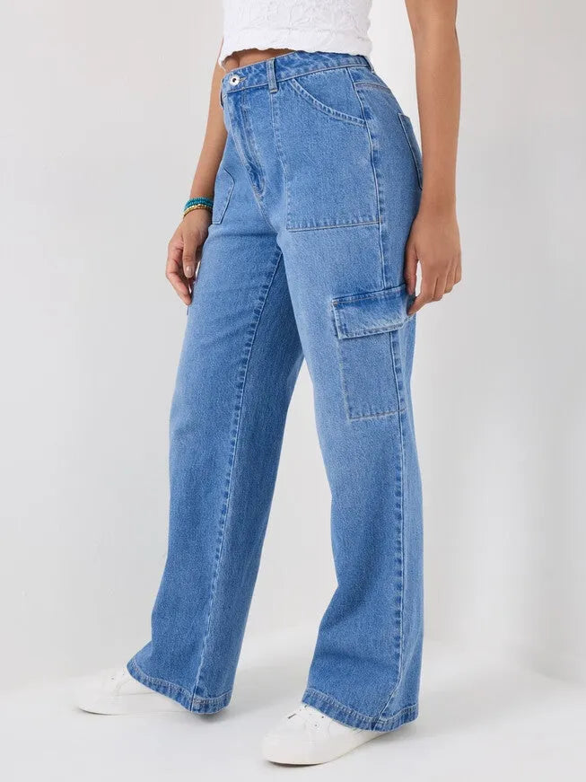 Denim Cargo Pants
