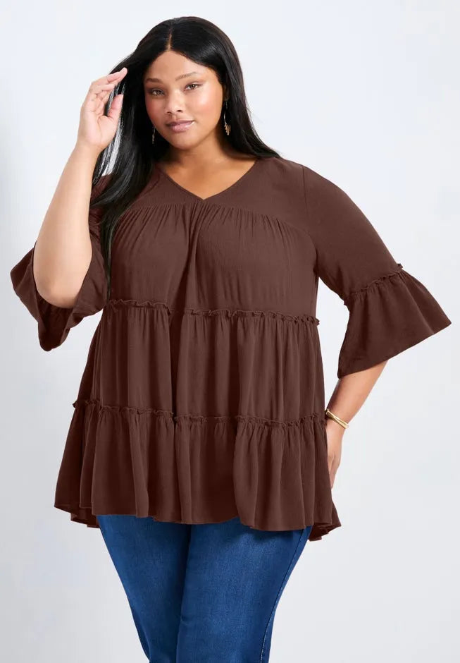Amy Tiered Bell Sleeve Blouse