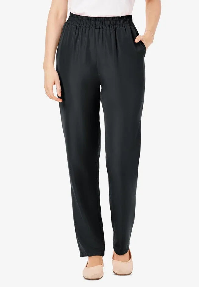 Woven Hassle-Free Pull-On Pants