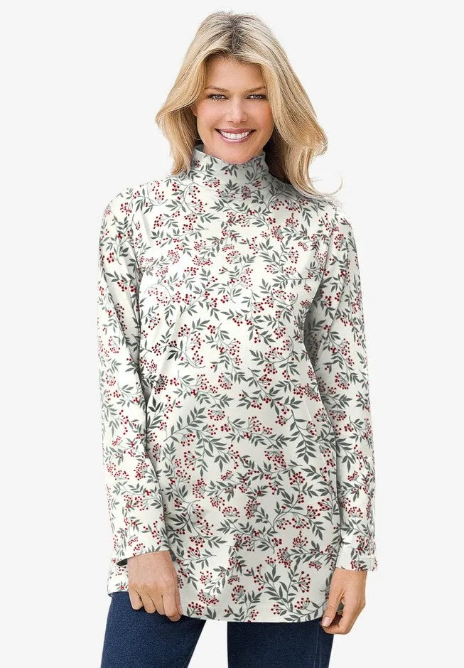 Mockneck Long-Sleeve Tunic