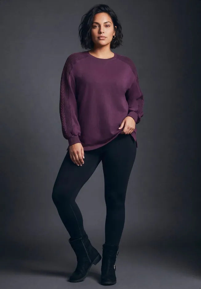 French Terry Cable Textured Pullover