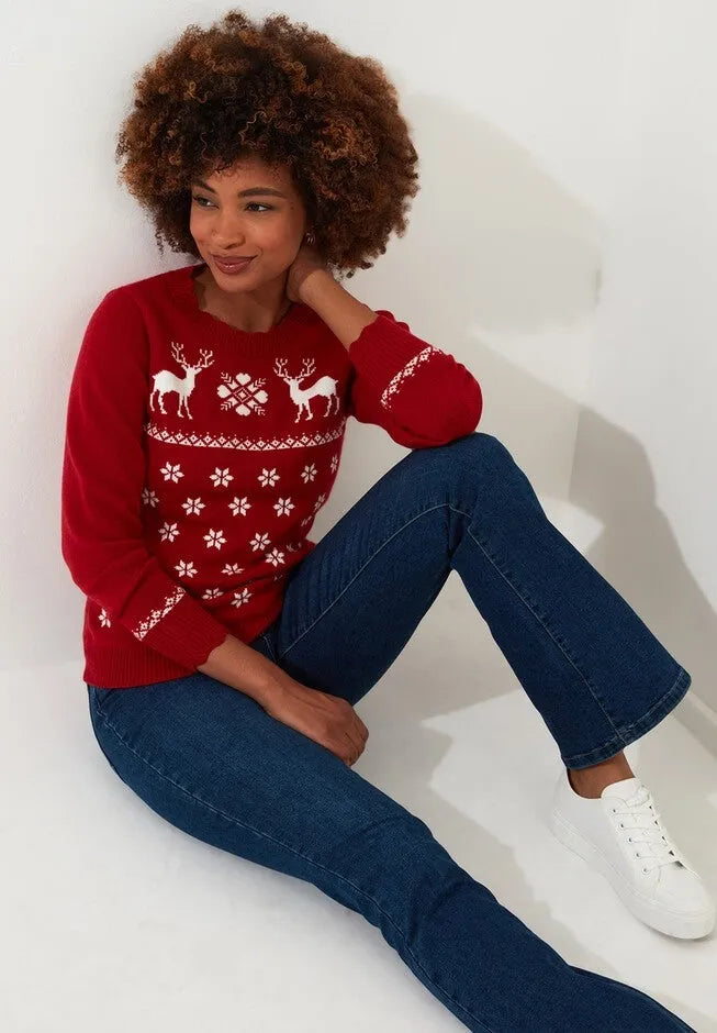 Novelty Holiday Snowflake Pullover Sweater
