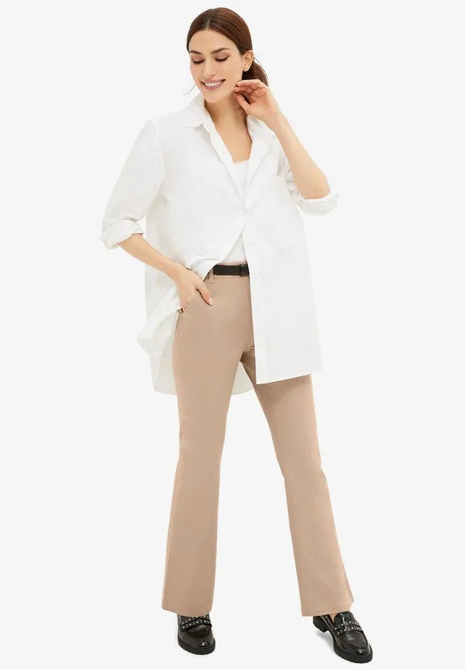 Mid-Rise Stretch Chino Bootcut Pants