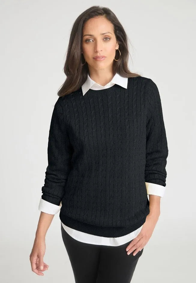Cable Crewneck Sweater