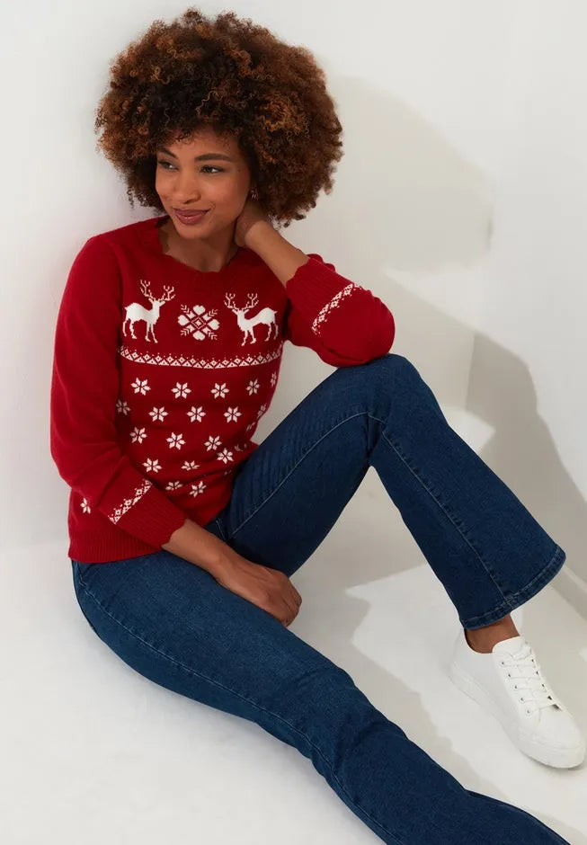 Novelty Holiday Snowflake Pullover Sweater