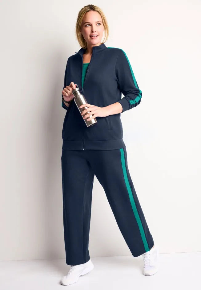 Side Stripe French Terry Zip Jacket