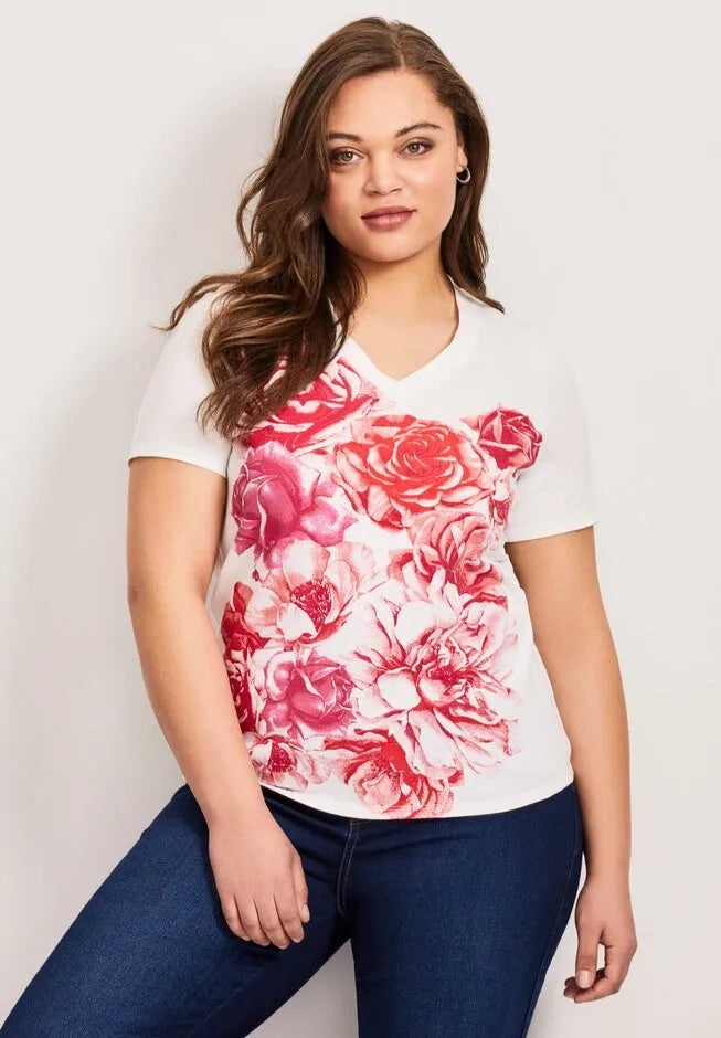 V-Neck Short Sleeve Graphic Tee