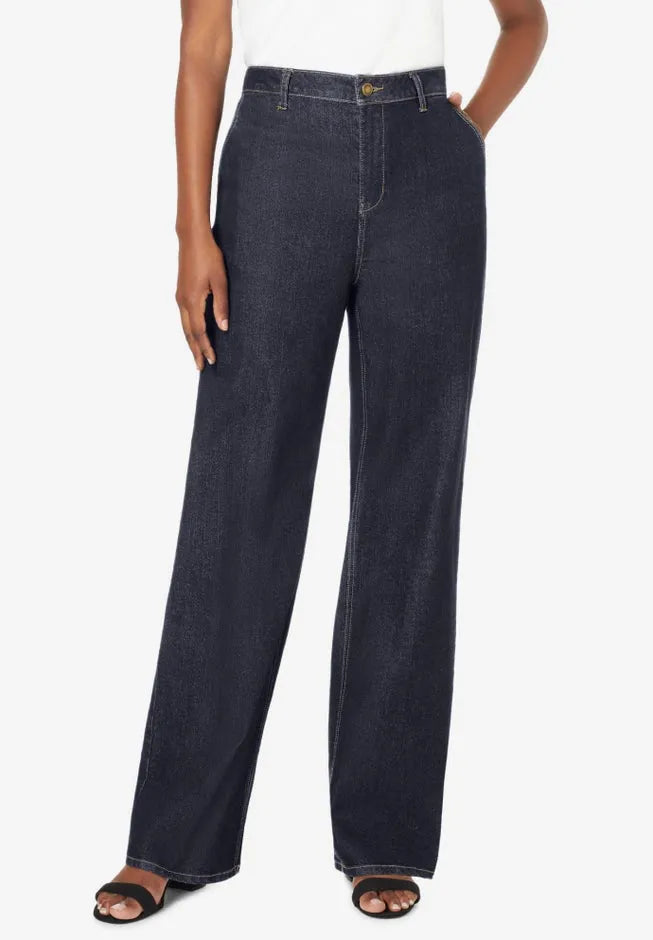 True Fit Stretch Denim Wide Leg Jean