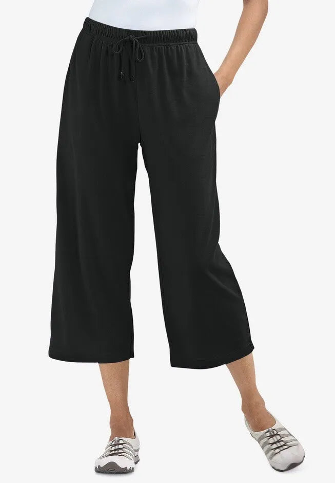 Sport-Knit Pull-On Capri Pants