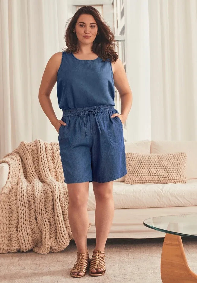 Wide-Leg Drawstring Short