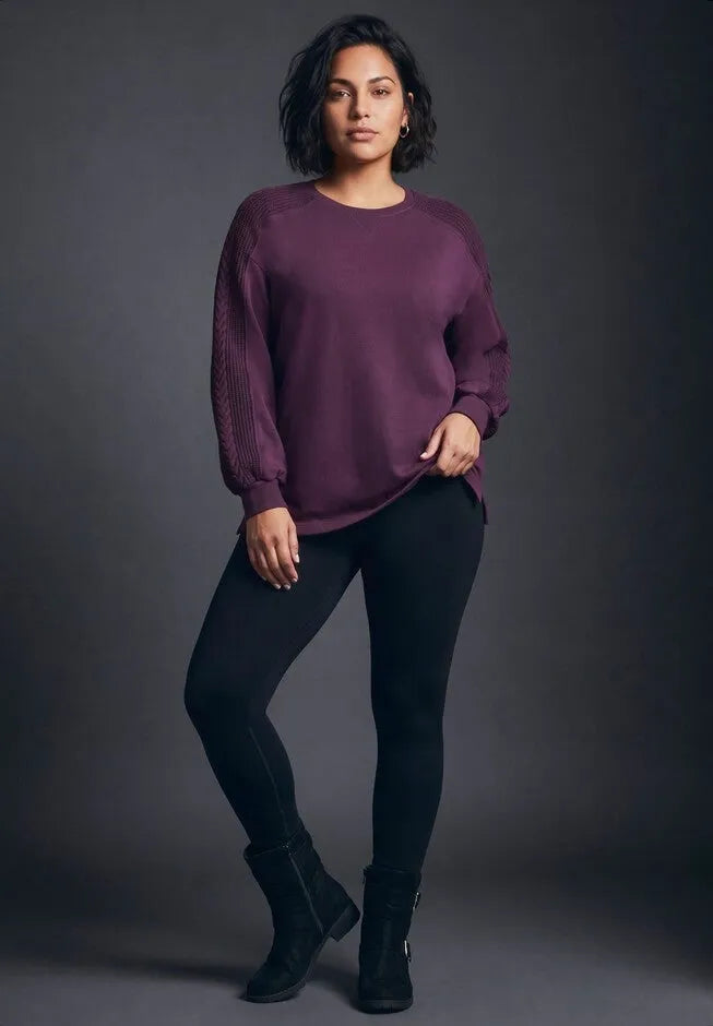 French Terry Cable Textured Pullover