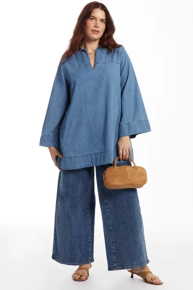 Cotton Denim Blouse
