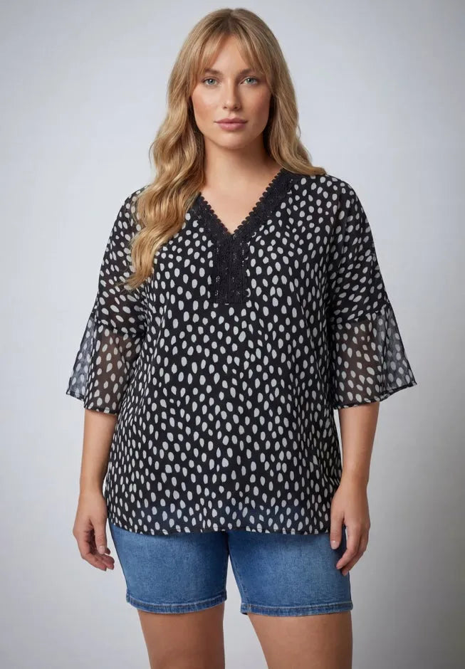 Crochet Trim Caftan Top