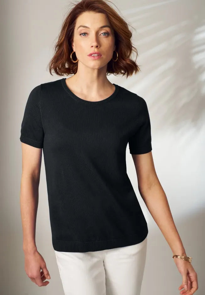 Fine Gauge Crewneck Knit Shell