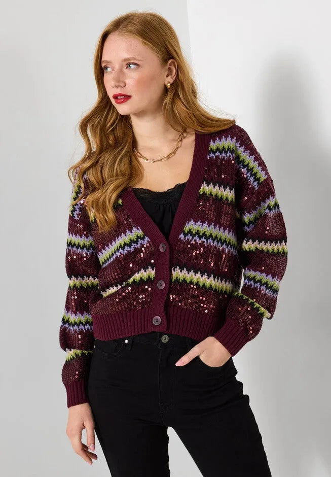 Sequin Sweater Cardigan