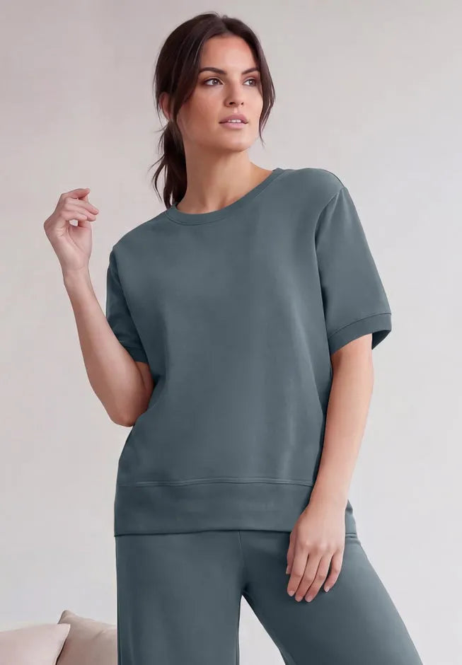 Ellos Studio Short Sleeve French Terry Crewneck