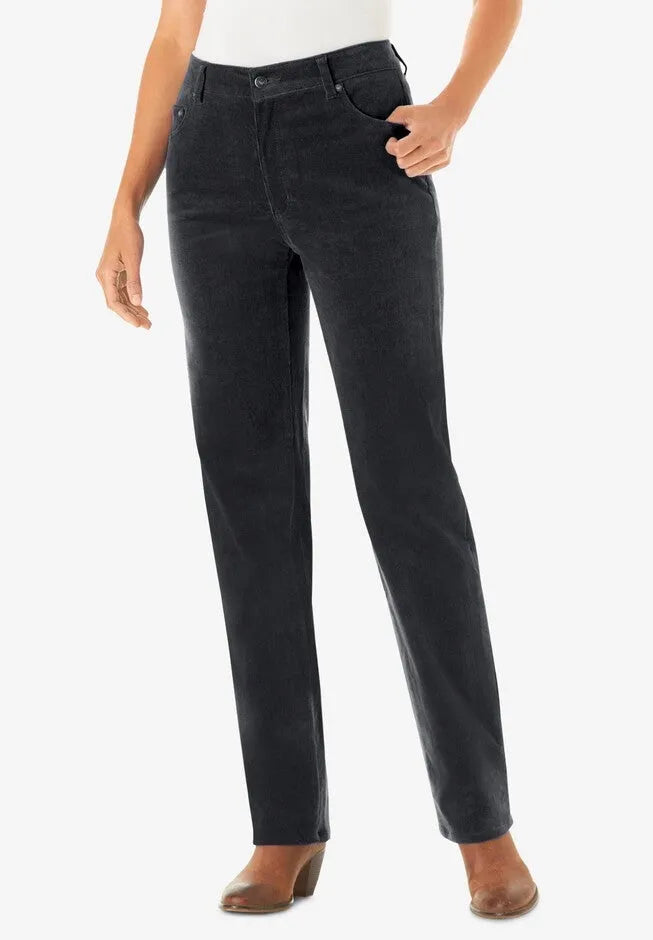 Corduroy Straight Leg Jeans