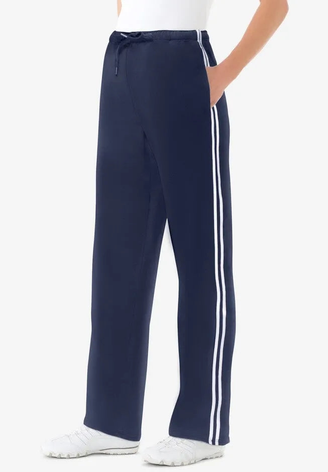 Better-Fleece Side-Stripe Pull-On Sweatpants