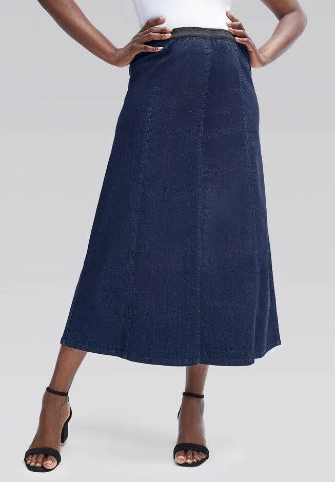 Stretch Denim Jegging Skirt