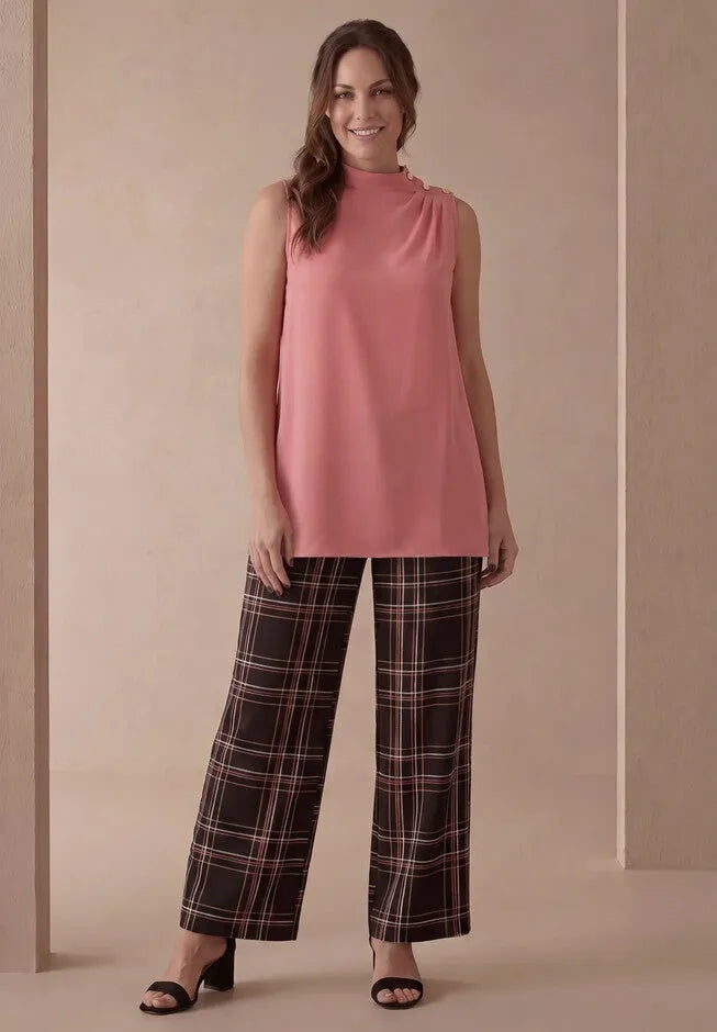 Stretch Knit Crepe Draped Tunic