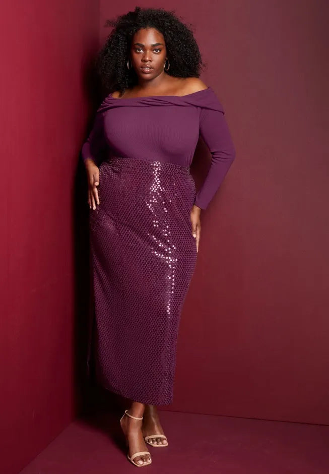 Sequined Midi Skirt