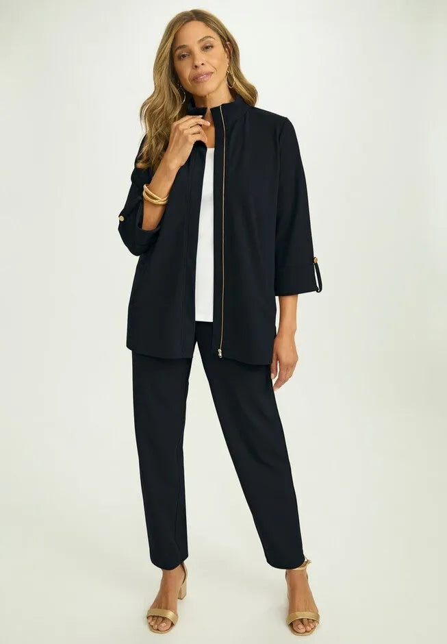 Knit Crepe Winged Collar Set