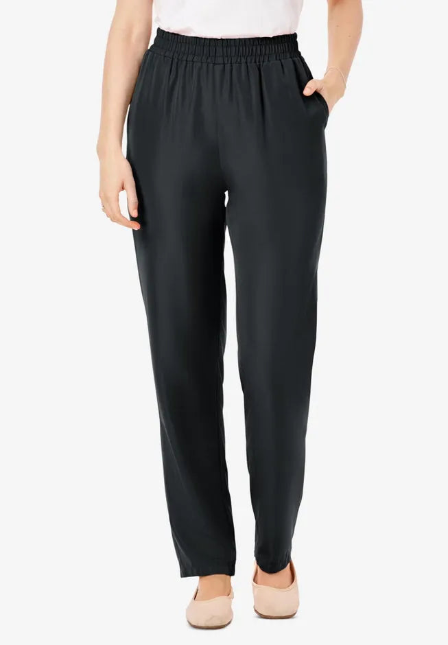 Woven Hassle-Free Pull-On Pants