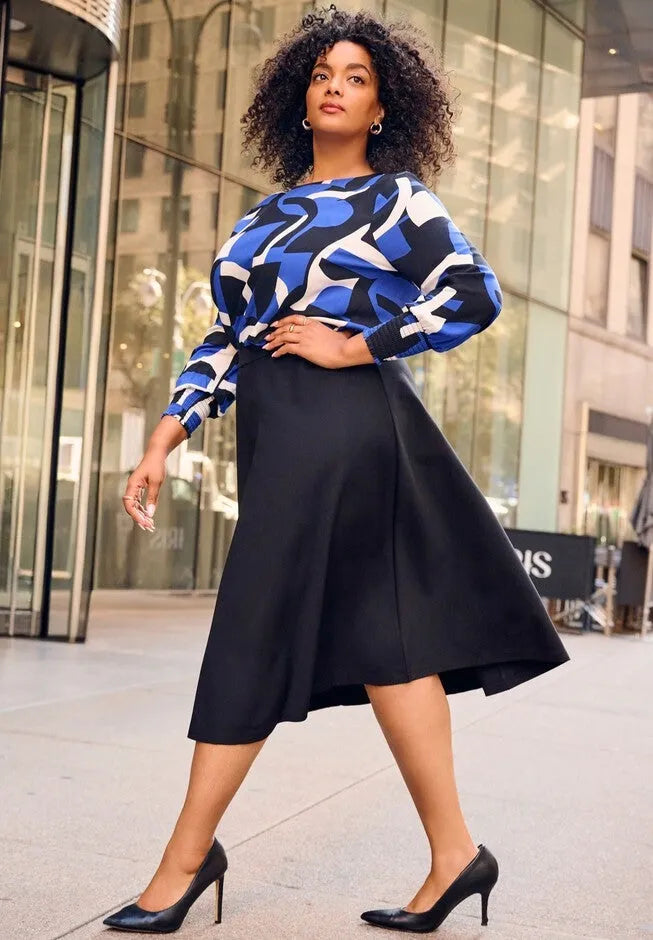 Jada Ponte Swing Skirt