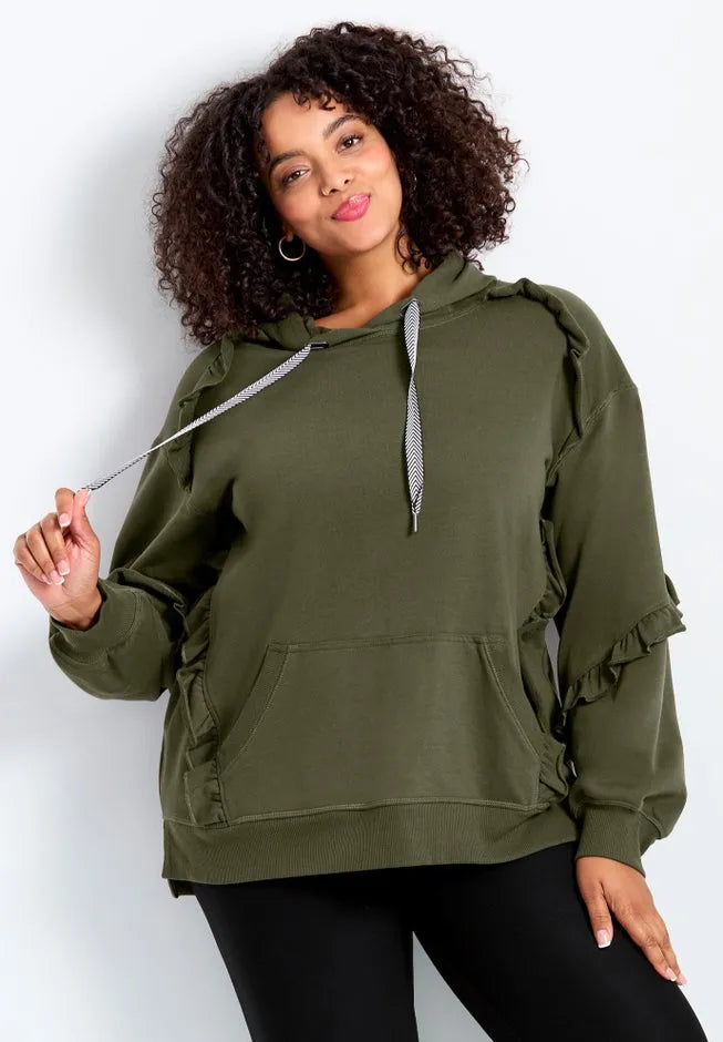 Frill Plain Hoodie