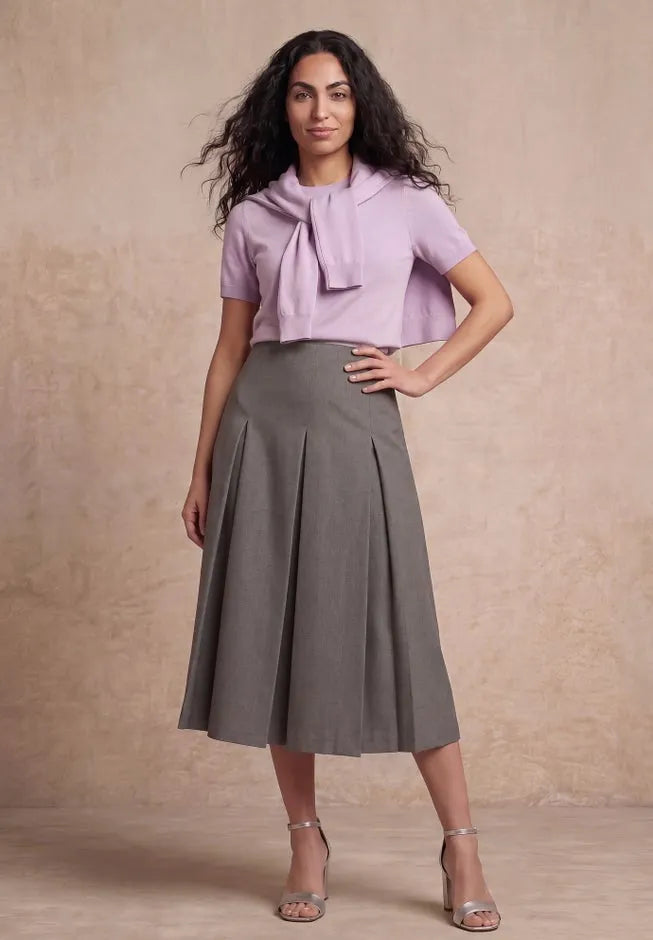 Pleated A-Line Skirt